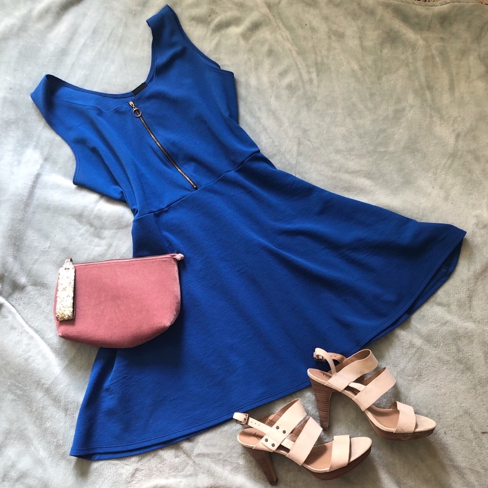 RUE21 Plus Cute Bright Blue Scuba Mini Dress 2X